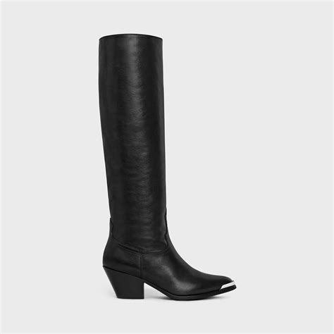 CELINE LOLA BOOTS HIGH WESTERN BOOTS WITH METAL 